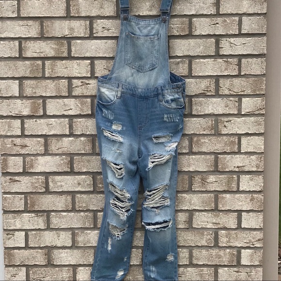 NWOT Distressed Overalls - Picture 3 of 5
